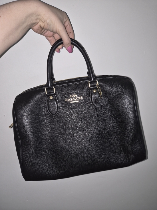 Coach Handbags - Coach Large Rowan in Black Pebbled Leather with Gold Hardware
